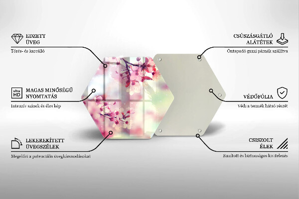 Steklena podloga za rezanje Narava jablanovih cvetov