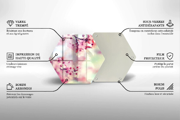 Steklena podloga za rezanje Narava jablanovih cvetov