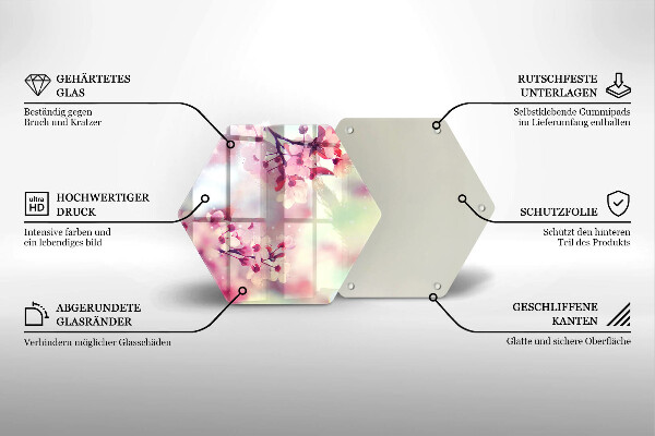 Steklena podloga za rezanje Narava jablanovih cvetov