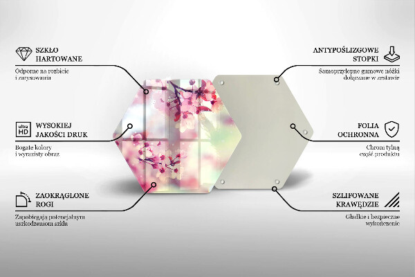 Steklena podloga za rezanje Narava jablanovih cvetov