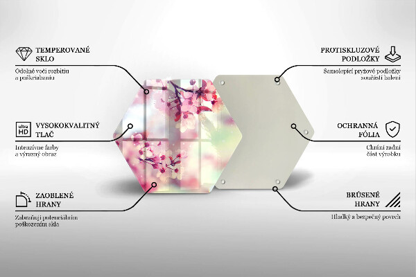 Steklena podloga za rezanje Narava jablanovih cvetov