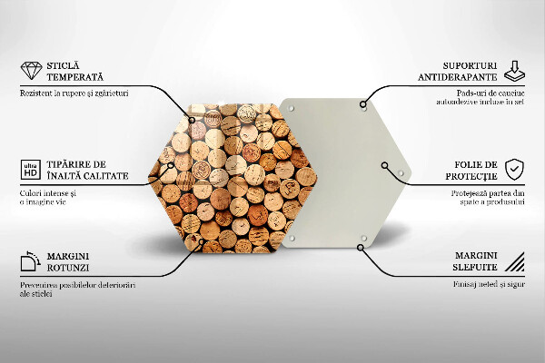 Steklena podloga za rezanje Vzorec vinskih zamaškov