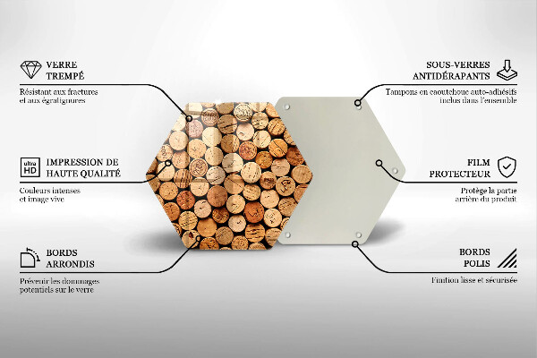 Steklena podloga za rezanje Vzorec vinskih zamaškov