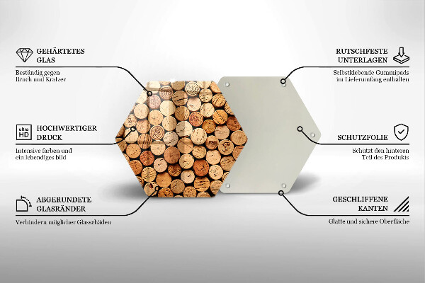 Steklena podloga za rezanje Vzorec vinskih zamaškov