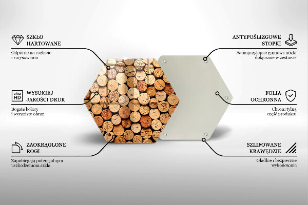 Steklena podloga za rezanje Vzorec vinskih zamaškov
