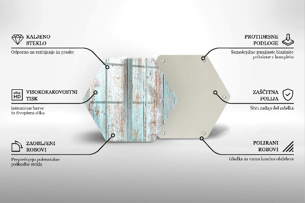 Steklena podloga za rezanje Stare vintage deske