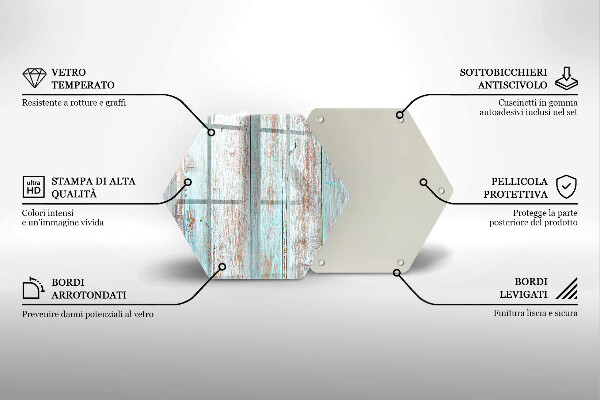 Steklena podloga za rezanje Stare vintage deske