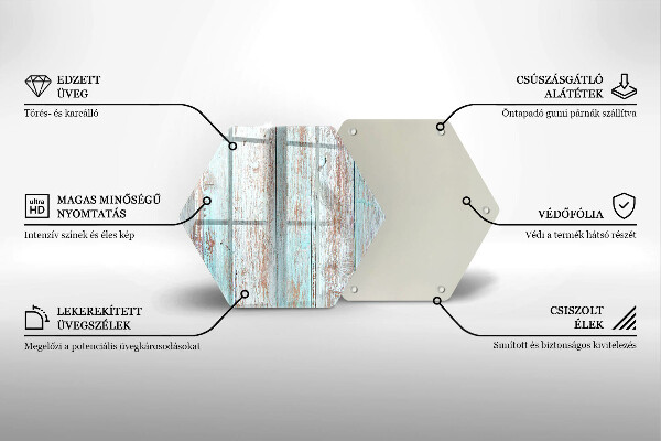 Steklena podloga za rezanje Stare vintage deske