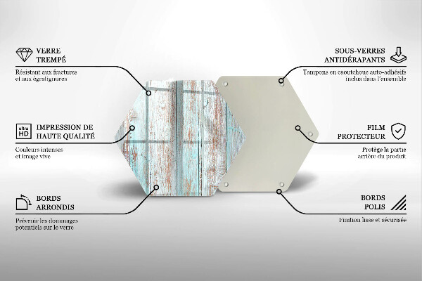Steklena podloga za rezanje Stare vintage deske