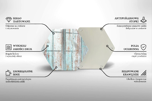 Steklena podloga za rezanje Stare vintage deske