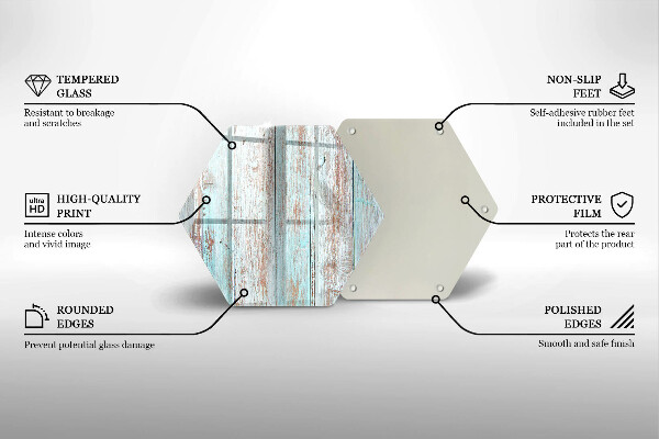 Steklena podloga za rezanje Stare vintage deske