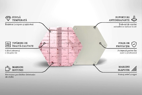 Steklena podloga za rezanje Pastelna opečna stena