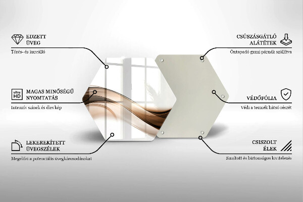 Steklena podloga za rezanje Abstraktne rjave črte