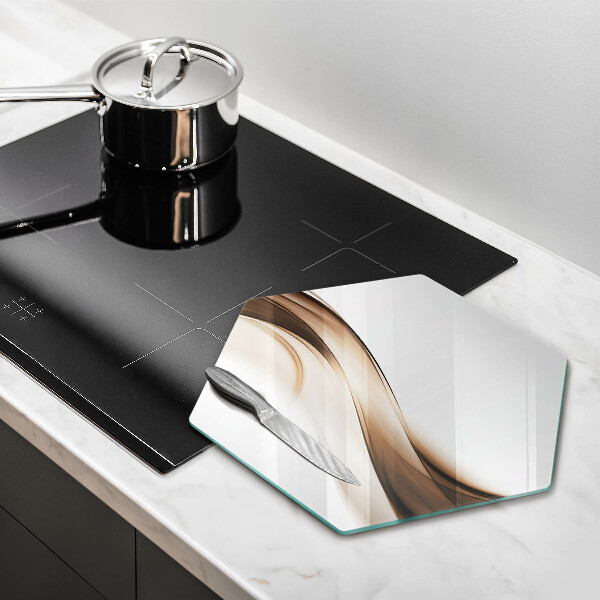 Steklena podloga za rezanje Abstraktne rjave črte