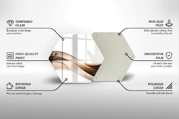 Steklena podloga za rezanje Abstraktne rjave črte