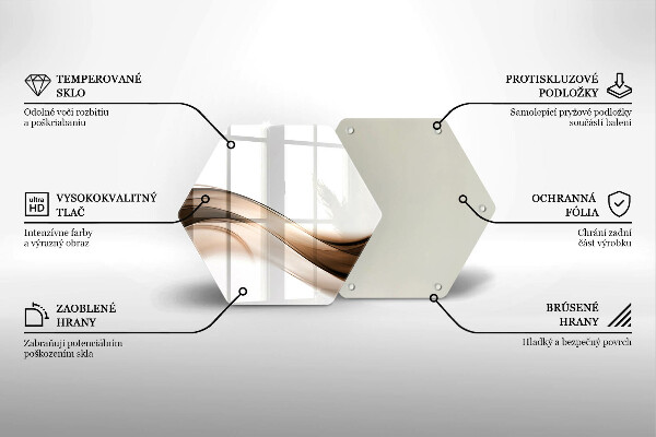 Steklena podloga za rezanje Abstraktne rjave črte