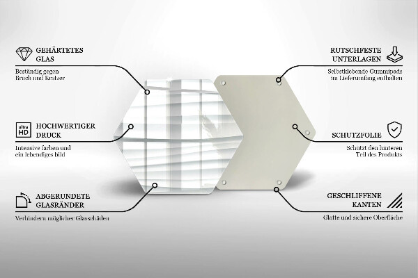 Steklena podloga za rezanje Moderna struktura