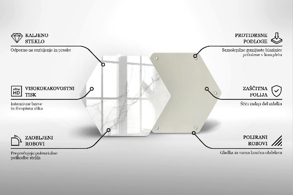 Steklena podloga za rezanje Marmorno kamnito ozadje