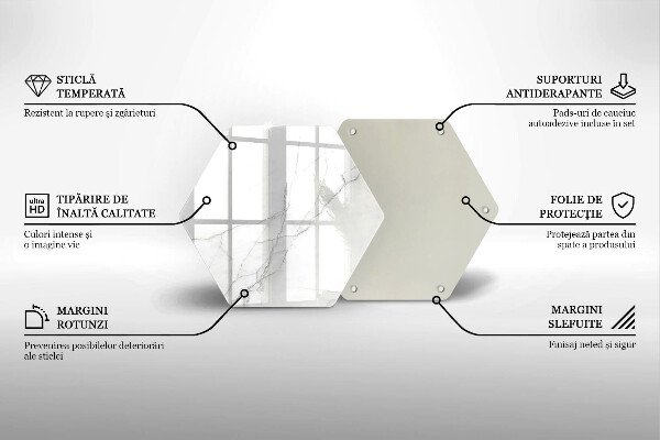 Steklena podloga za rezanje Marmorno kamnito ozadje