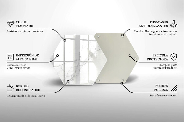 Steklena podloga za rezanje Marmorno kamnito ozadje
