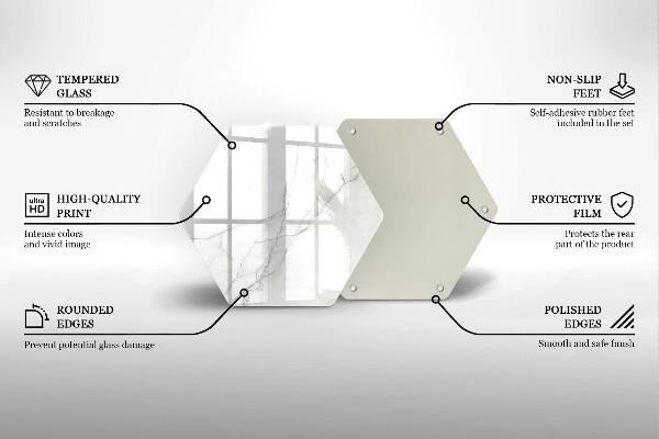 Steklena podloga za rezanje Marmorno kamnito ozadje