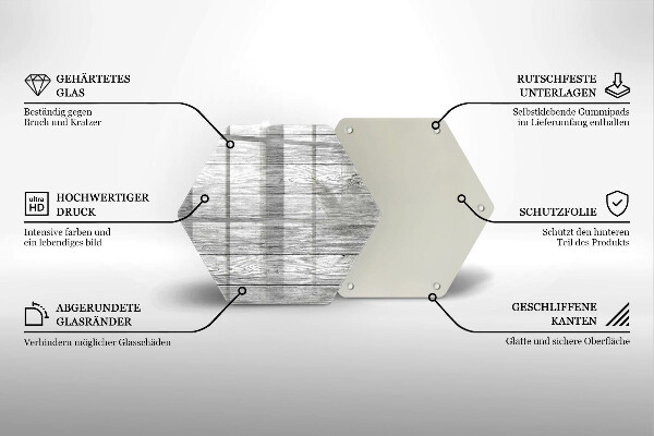 Steklena podloga za rezanje Stare lesene plošče