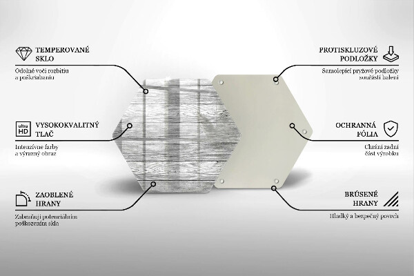 Steklena podloga za rezanje Stare lesene plošče