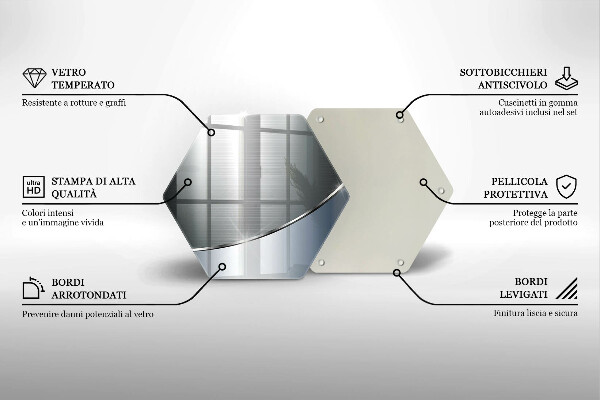 Steklena podloga za rezanje Kovinski abstraktni vzorec