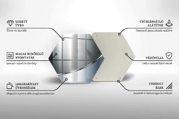 Steklena podloga za rezanje Kovinski abstraktni vzorec