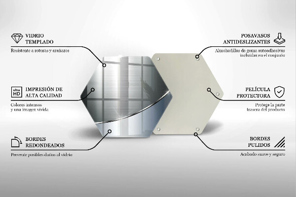 Steklena podloga za rezanje Kovinski abstraktni vzorec