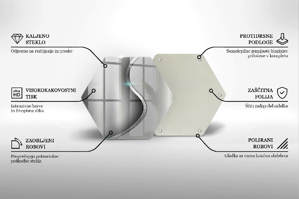 Steklena podloga za rezanje Abstraktna srebrna kovina