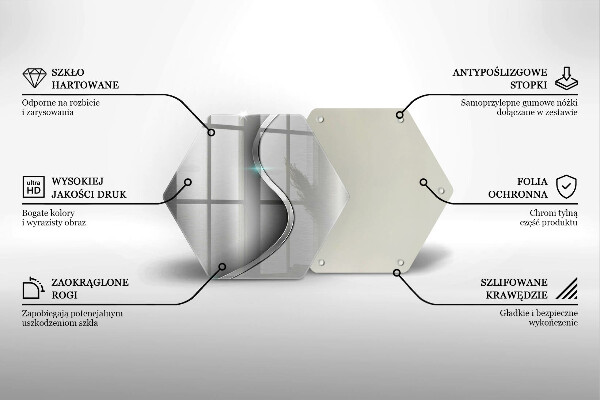 Steklena podloga za rezanje Abstraktna srebrna kovina