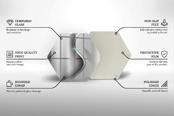 Steklena podloga za rezanje Abstraktna srebrna kovina
