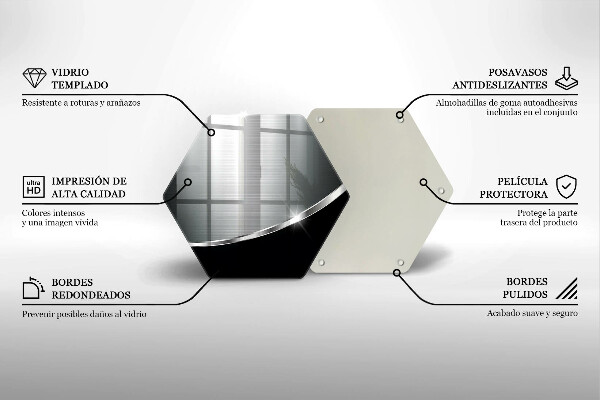 Steklena podloga za rezanje Abstrakcija s kovino