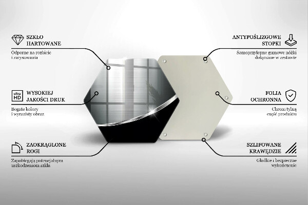 Steklena podloga za rezanje Abstrakcija s kovino