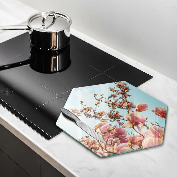 Steklena podloga za rezanje Drevo rožnatih cvetov