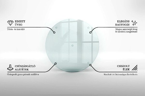 Prozorna steklena podloga za rezanje 30 cm