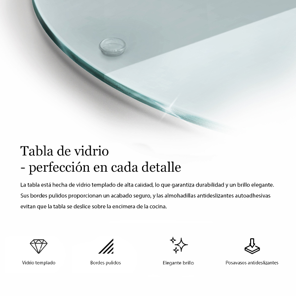 Prozorna steklena podloga za rezanje 30 cm