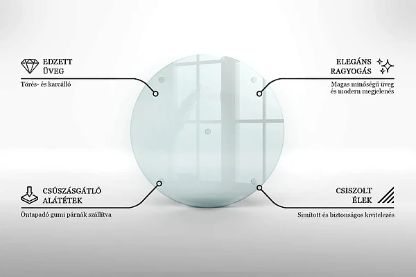 Prozorna steklena deska za rezanje 40 cm