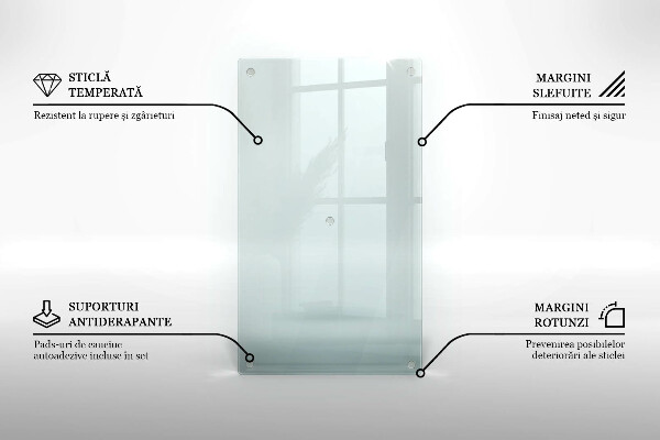 Prozorna steklena podloga za rezanje 52x30 cm