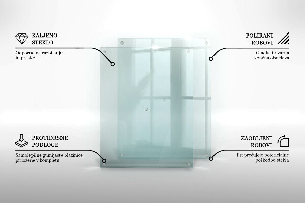 Prozorna steklena podloga za rezanje 52x40 cm