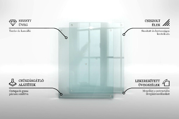 Prozorna steklena podloga za rezanje 52x40 cm