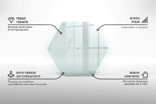 Prozorna steklena podloga za rezanje 40 cm