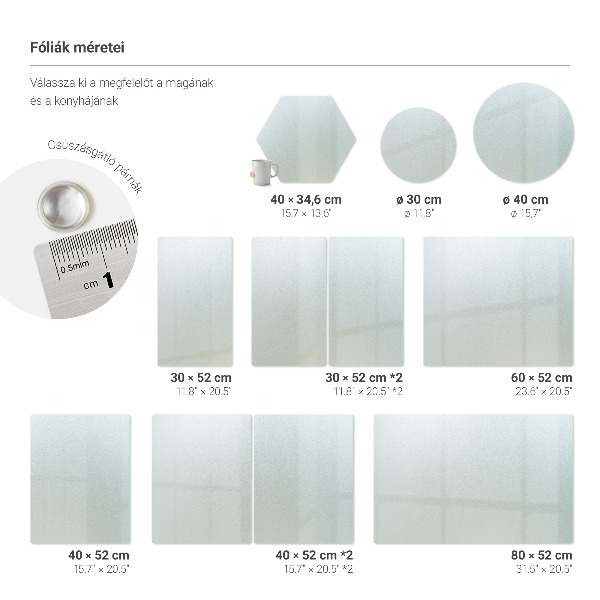 Moderna steklena deska za rezanje 2 kos 30x52 cm