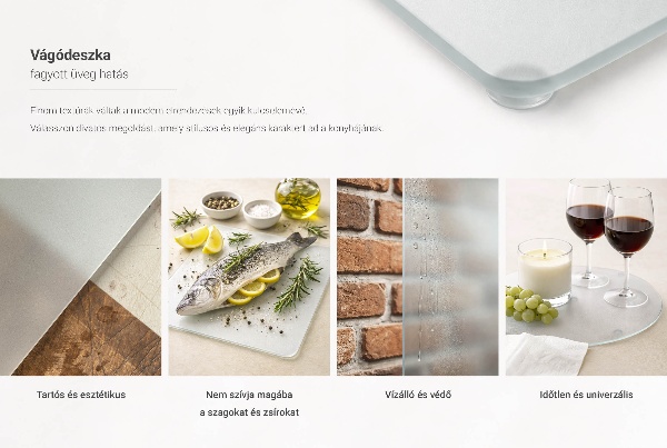 Moderna steklena deska za rezanje 2 kos 40x52 cm