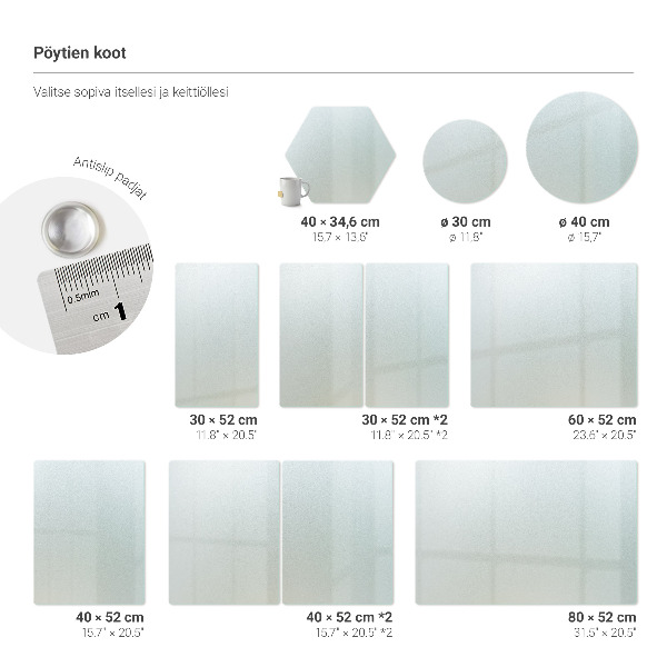 Moderna steklena deska za rezanje višine 40 cm