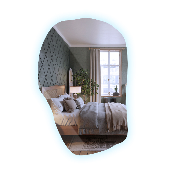 Asimetrično ogledalo z led osvetlitvijo edinstveno 70x46 cm