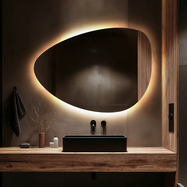 Jajčasto LED ogledalo 50x70 cm