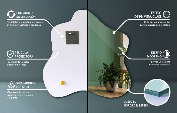 Ogledalo packe asimetrično 58x58 cm