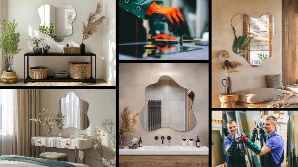 Ogledalo packe asimetrično 58x58 cm